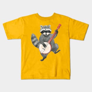 Banjo playing raccoon Kids T-Shirt